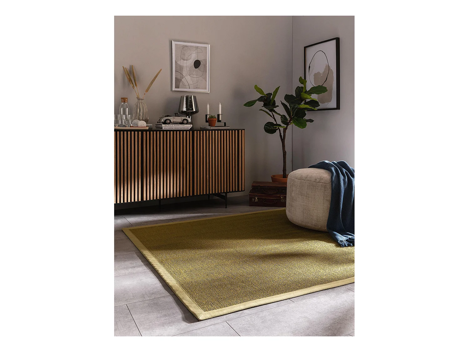 Tapis sisal Sana Vert 200x200 cm