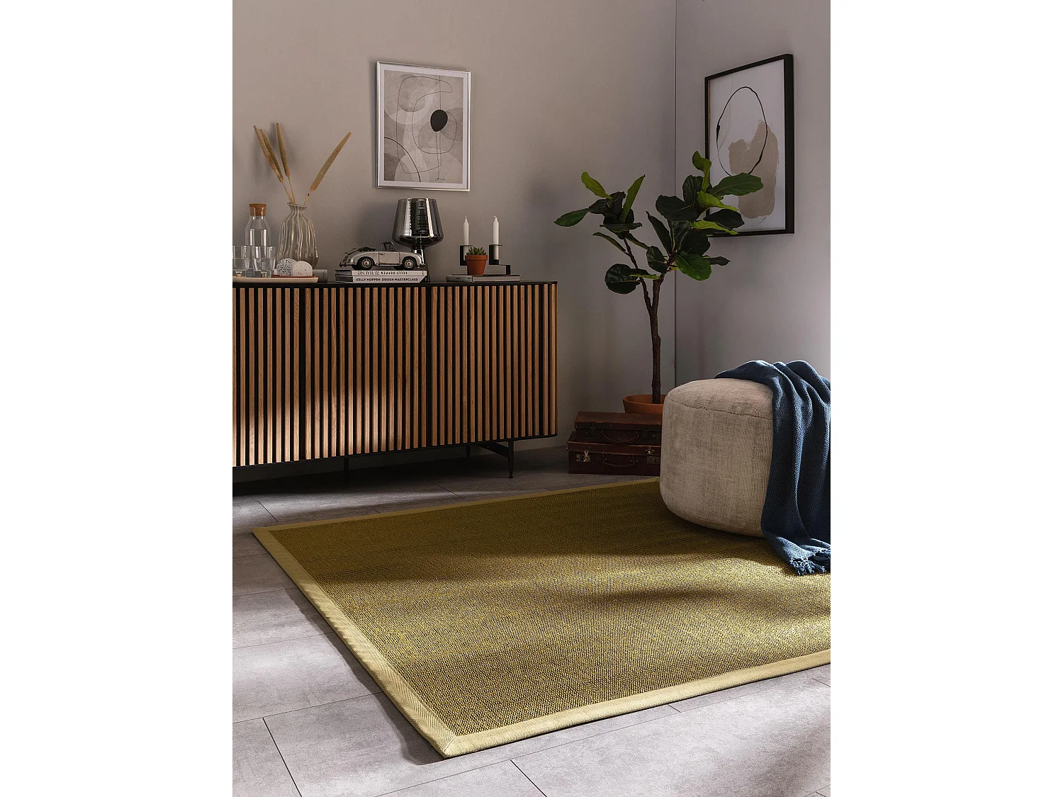 Tapis sisal Sana Vert 200x200 cm