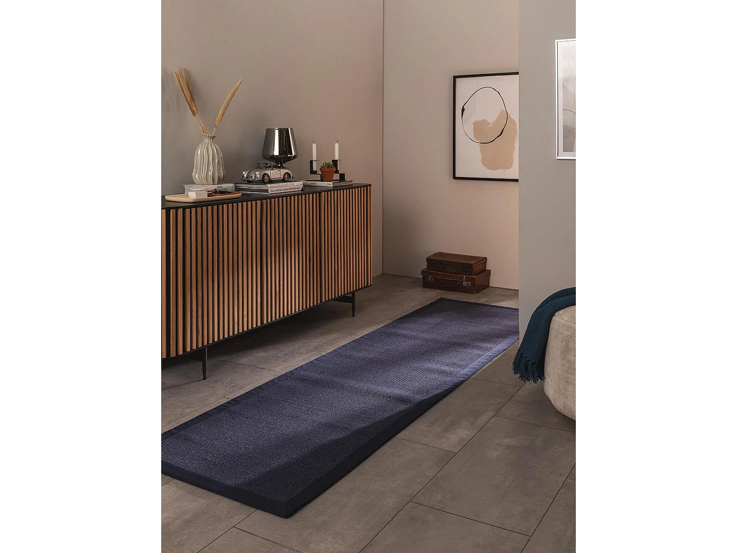 Tapis sisal Sana Bleu 70x240 cm