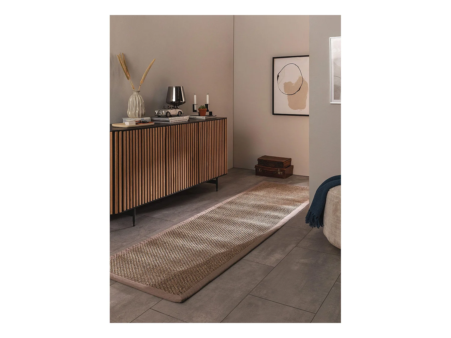 Tapis sisal Greta Gris 70x300 cm