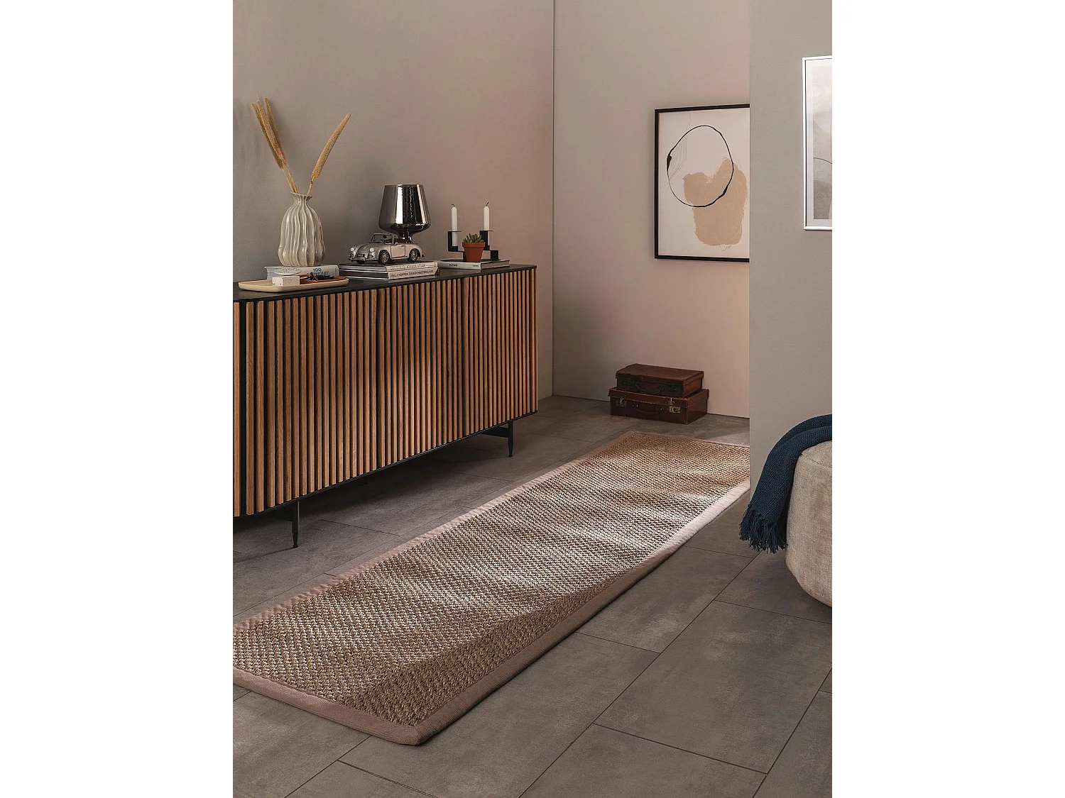 Tapis sisal Greta Gris 70x300 cm