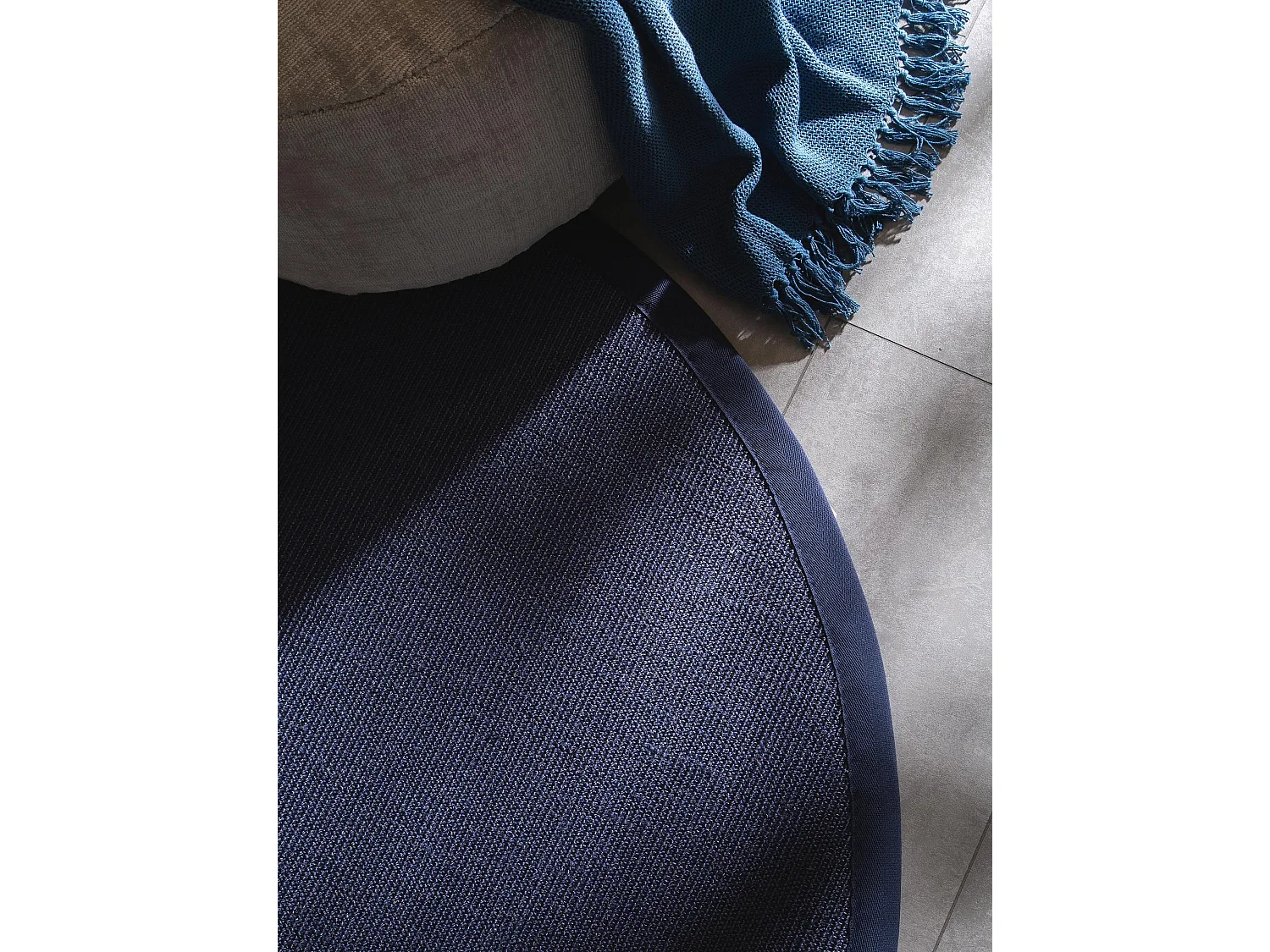 Tapis sisal Sana Bleu ø 150 cm rond