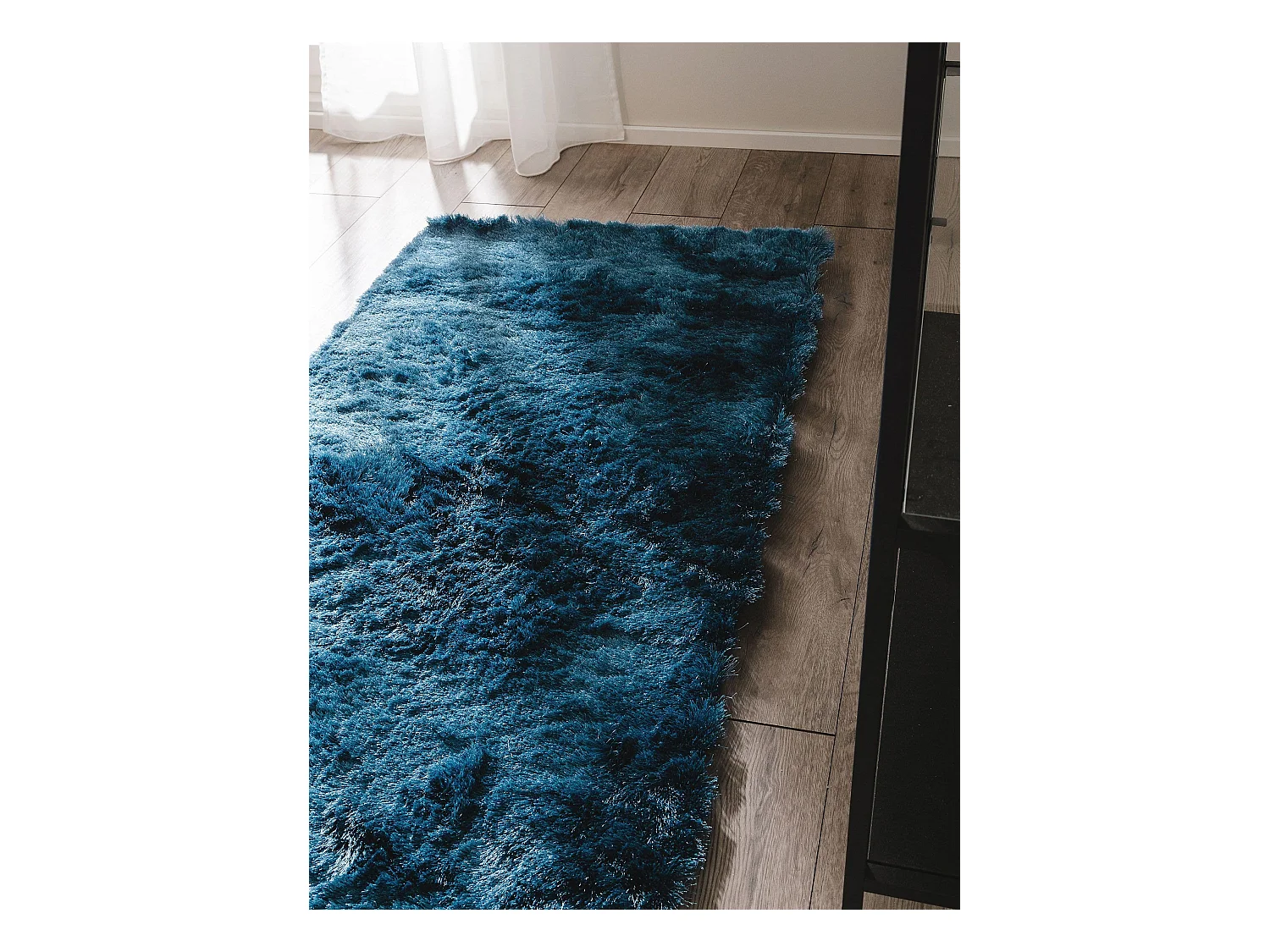 Tapis à poils longs Whisper Bleu 80x300 cm