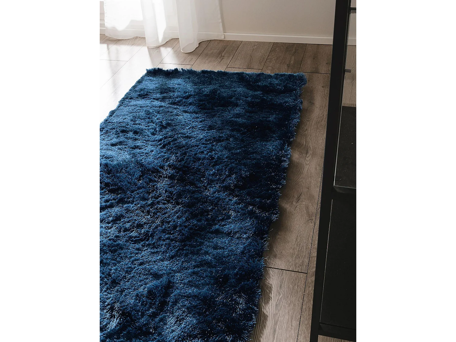 Tapis à poils longs Whisper Bleu 80x300 cm