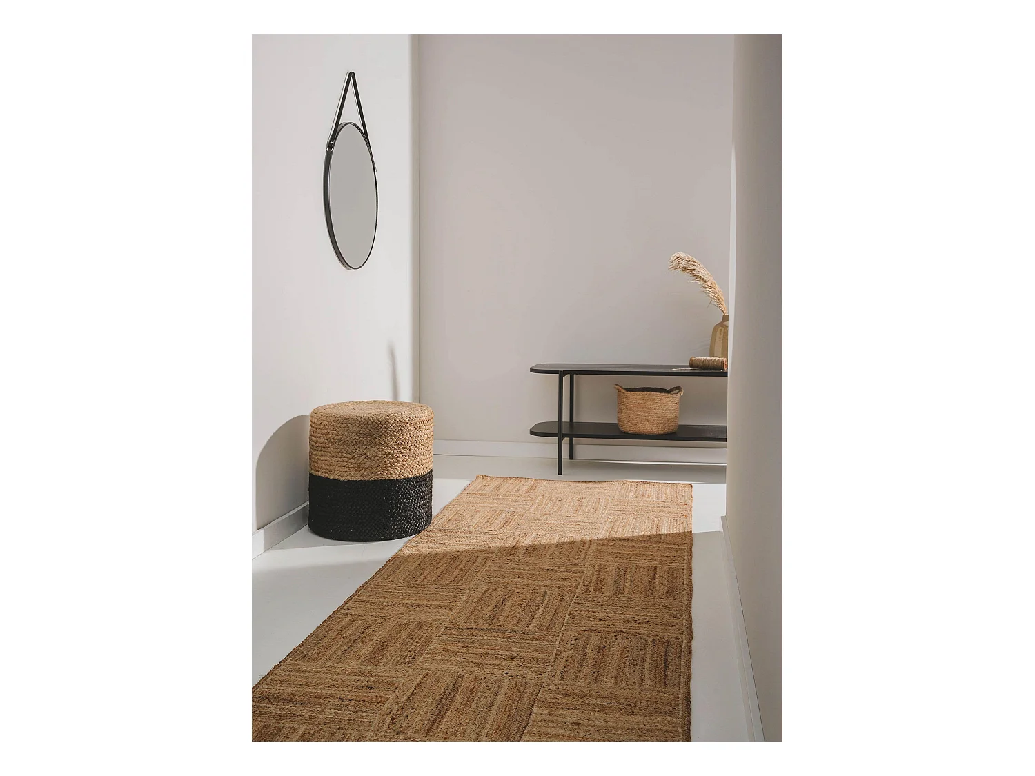 Tapis de jute Jutta Marron clair 80x250 cm