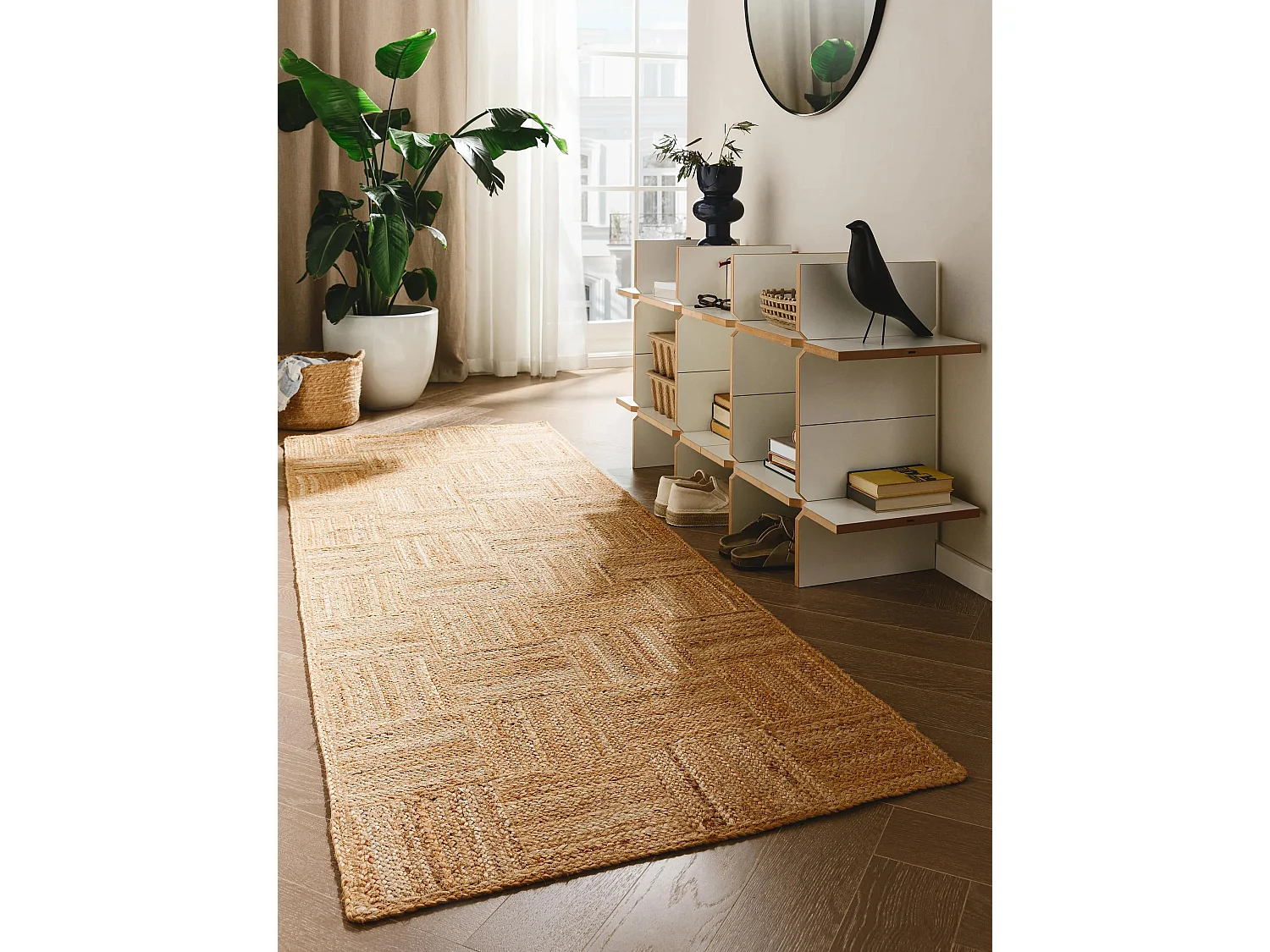 Tapis de jute Jutta Marron clair 80x250 cm