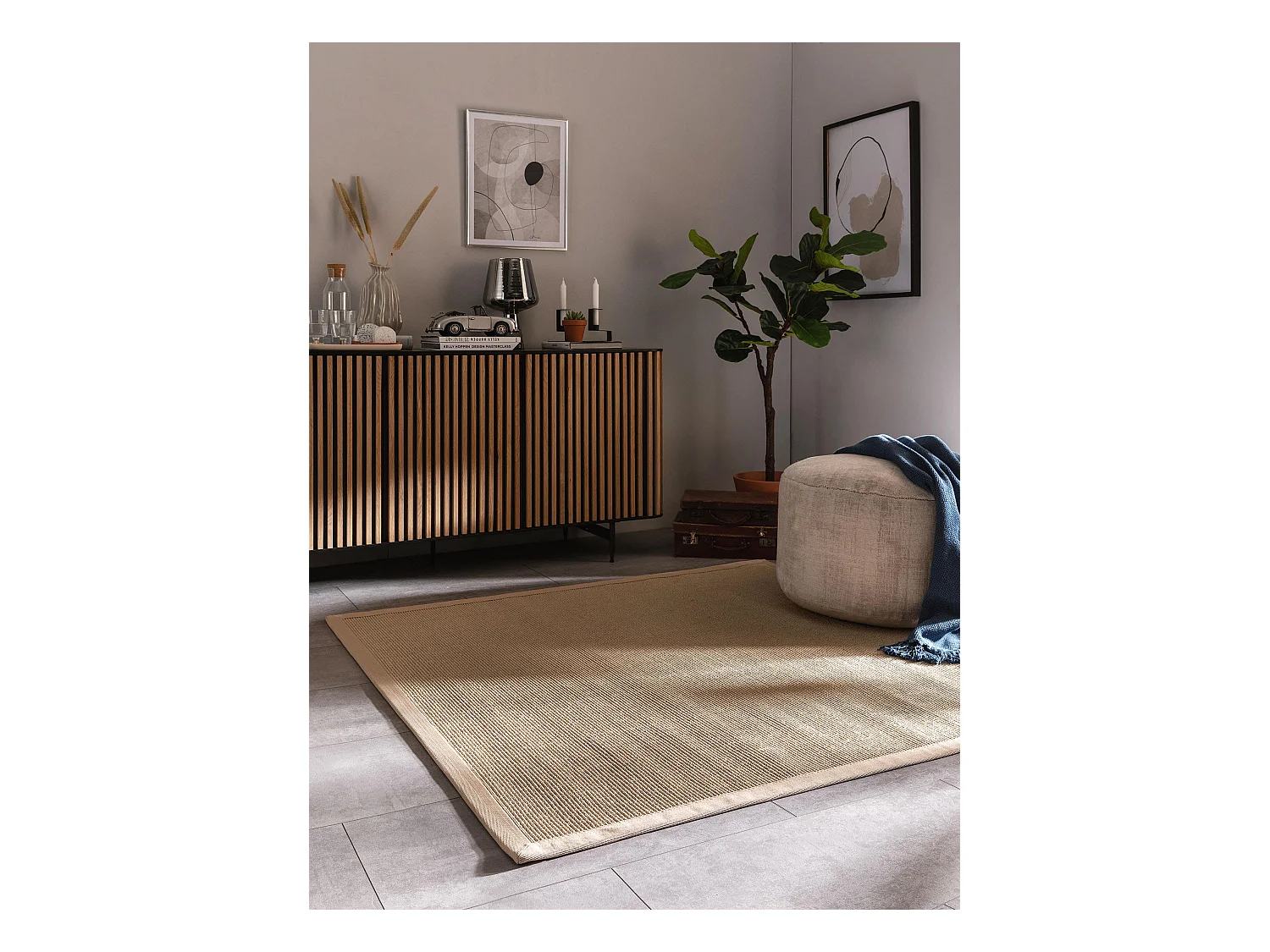 Tapis sisal Sana Crème 200x200 cm