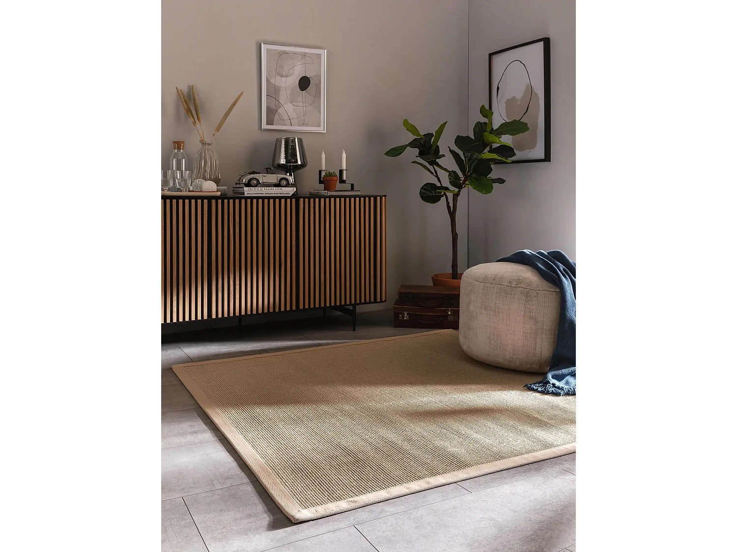 Tapis sisal Sana Crème 200x200 cm