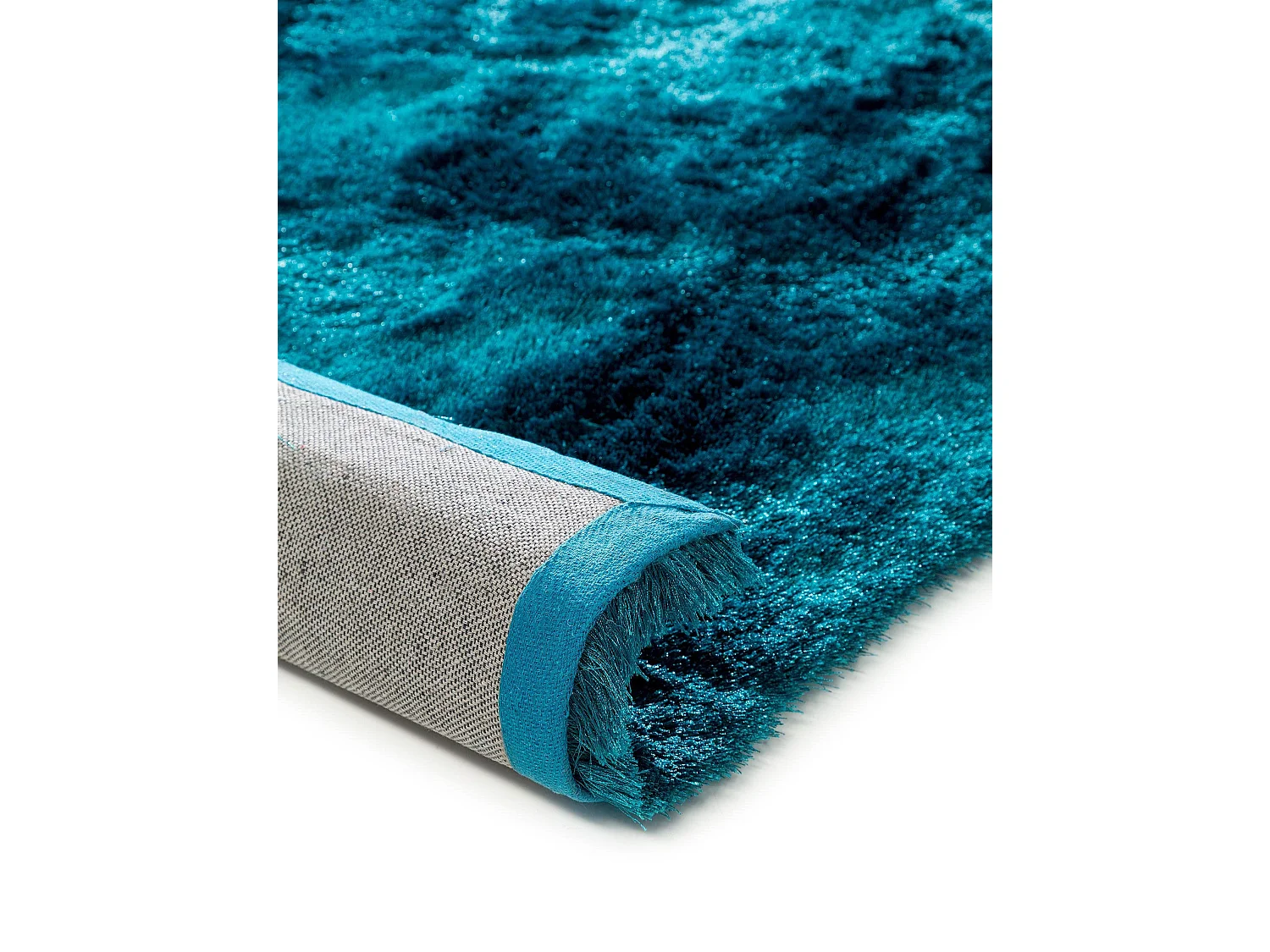 Tapis à poils longs Whisper Turquoise 60x60 cm