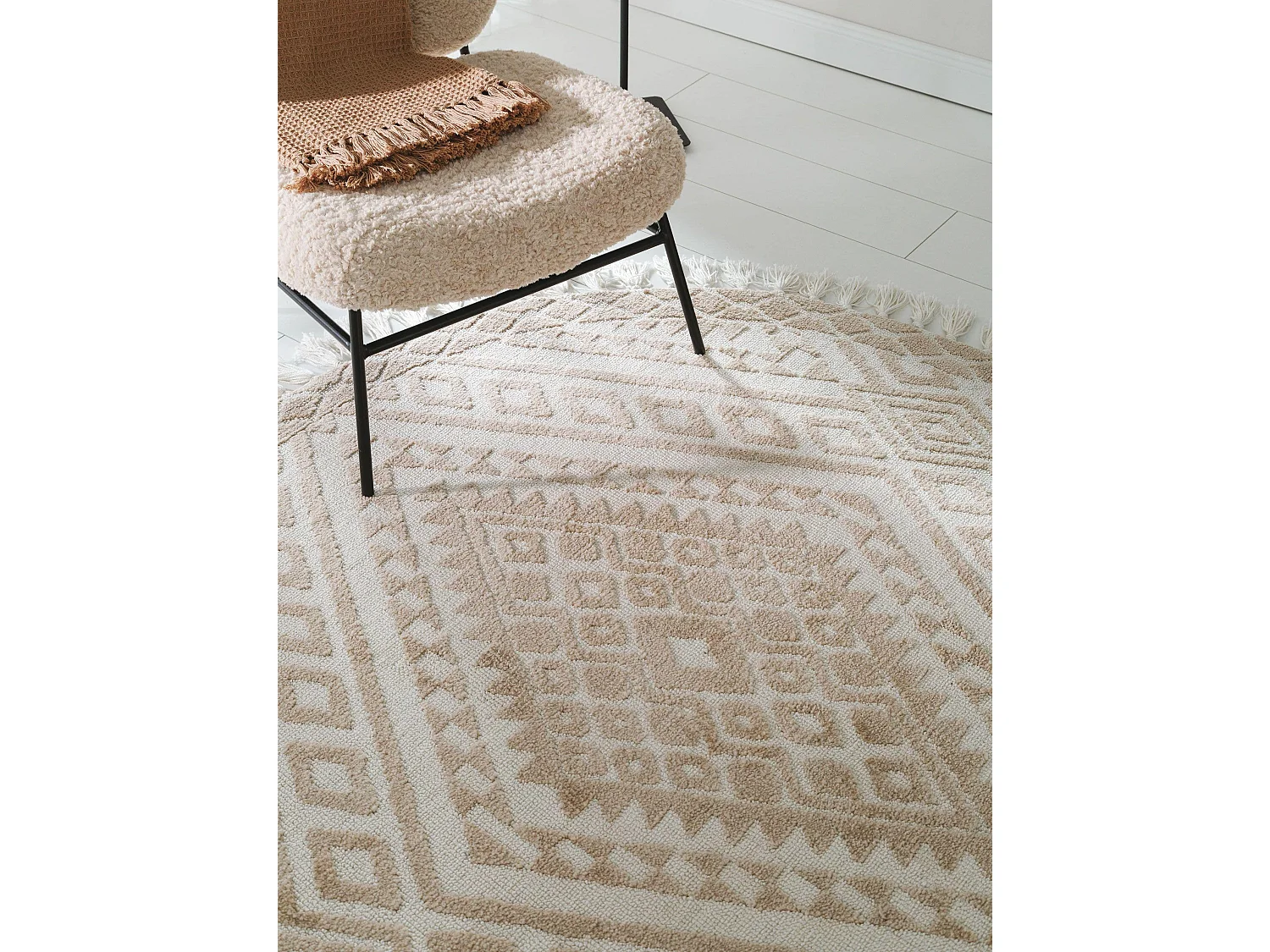 Tapis rond Elias Beige ø 150 cm rond