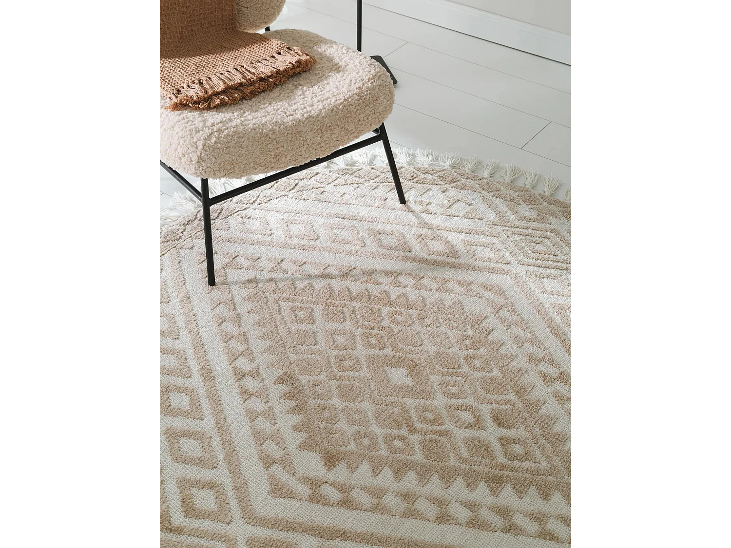 Tapis rond Elias Beige ø 150 cm rond