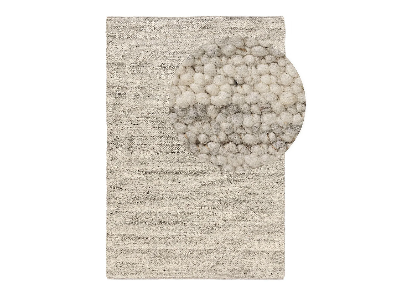 Tapis de laine Finn Ivory Grey 100x150 cm