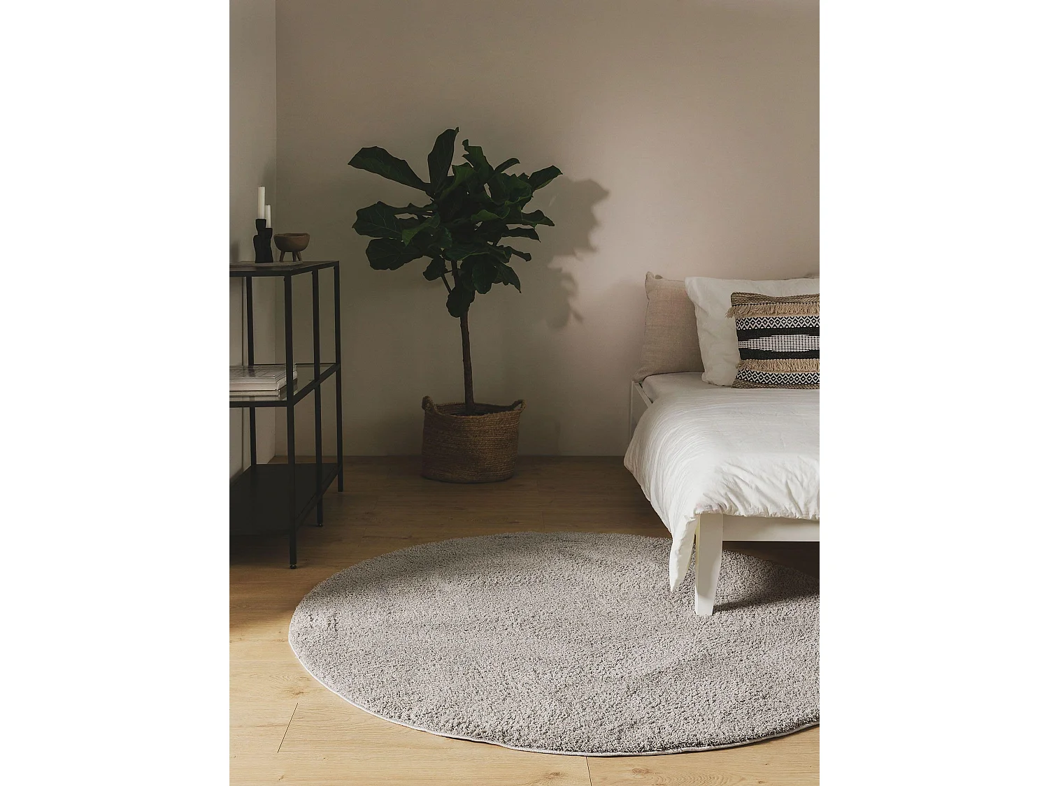 Tapis à poils longs rond Soda Gris ø 160 cm rond