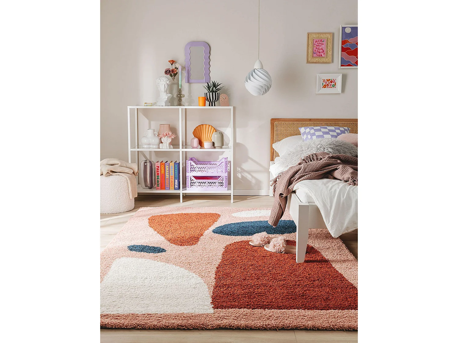 Tapis à poils longs Louise Multicouleur 160x230 cm