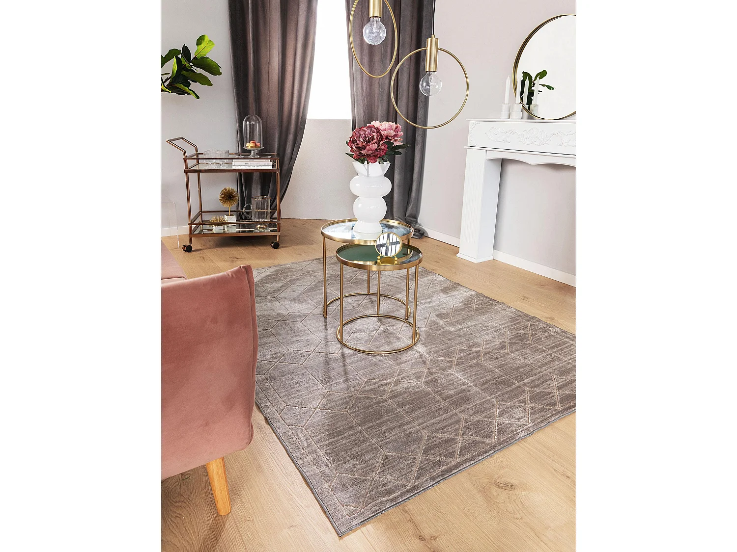 Tapis Daisy Gris 140x200 cm