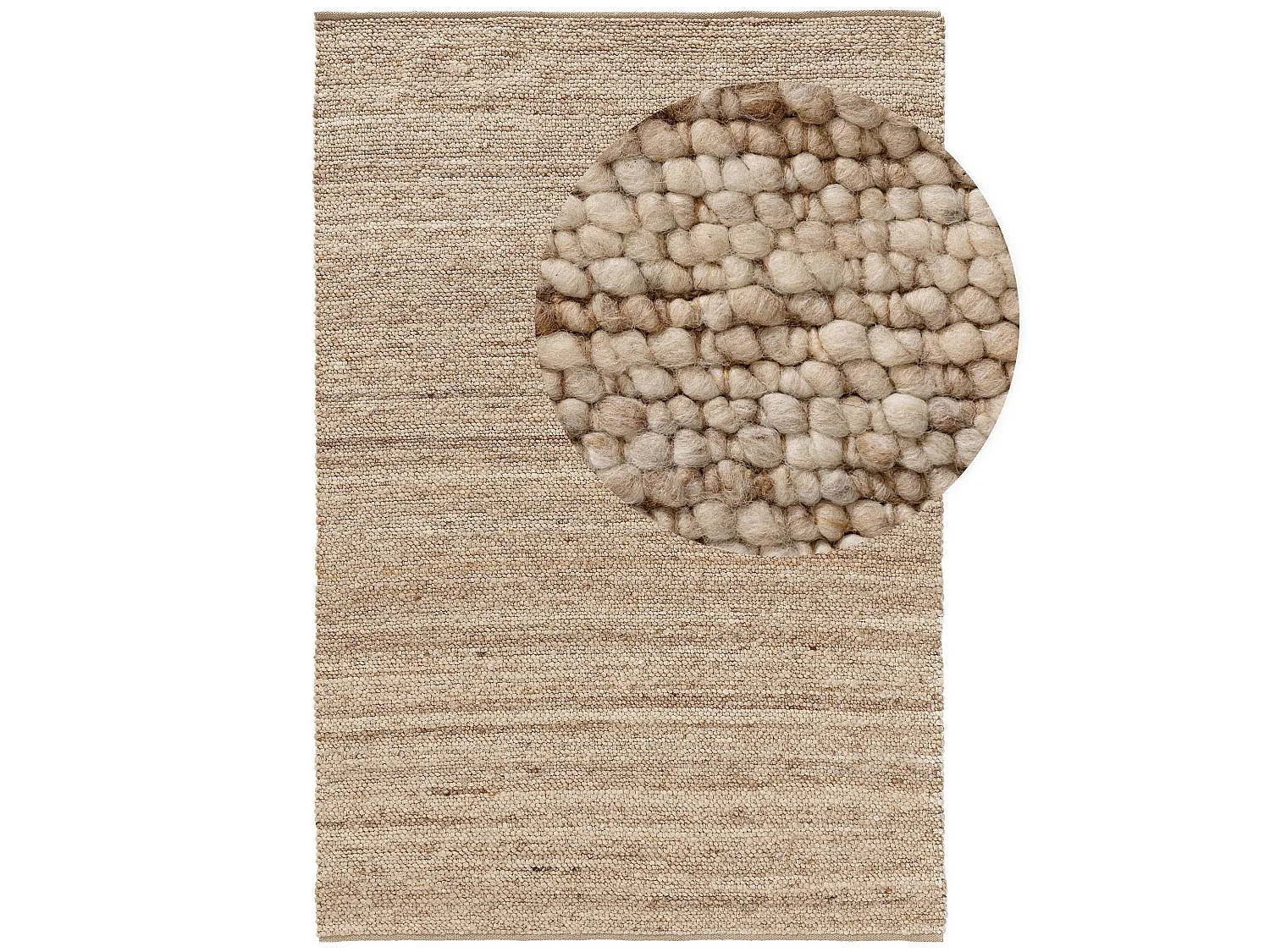 Tapis de laine Finn Beige 170x240 cm