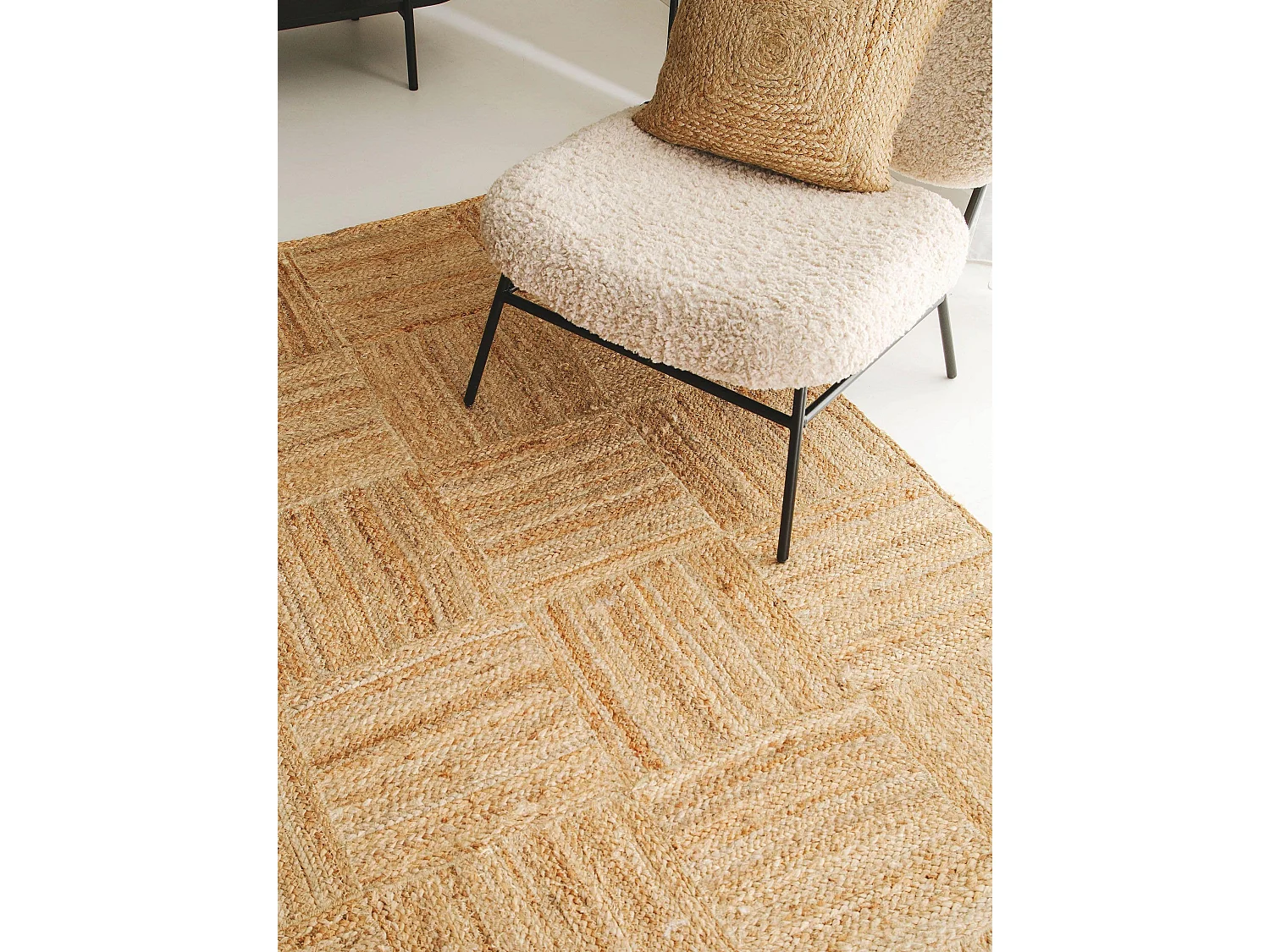 Tapis de jute Jutta Marron clair 60x100 cm