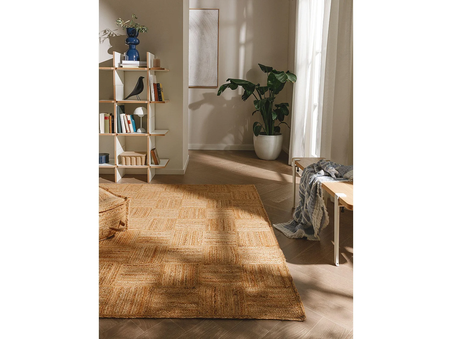 Tapis de jute Jutta Marron clair 60x100 cm