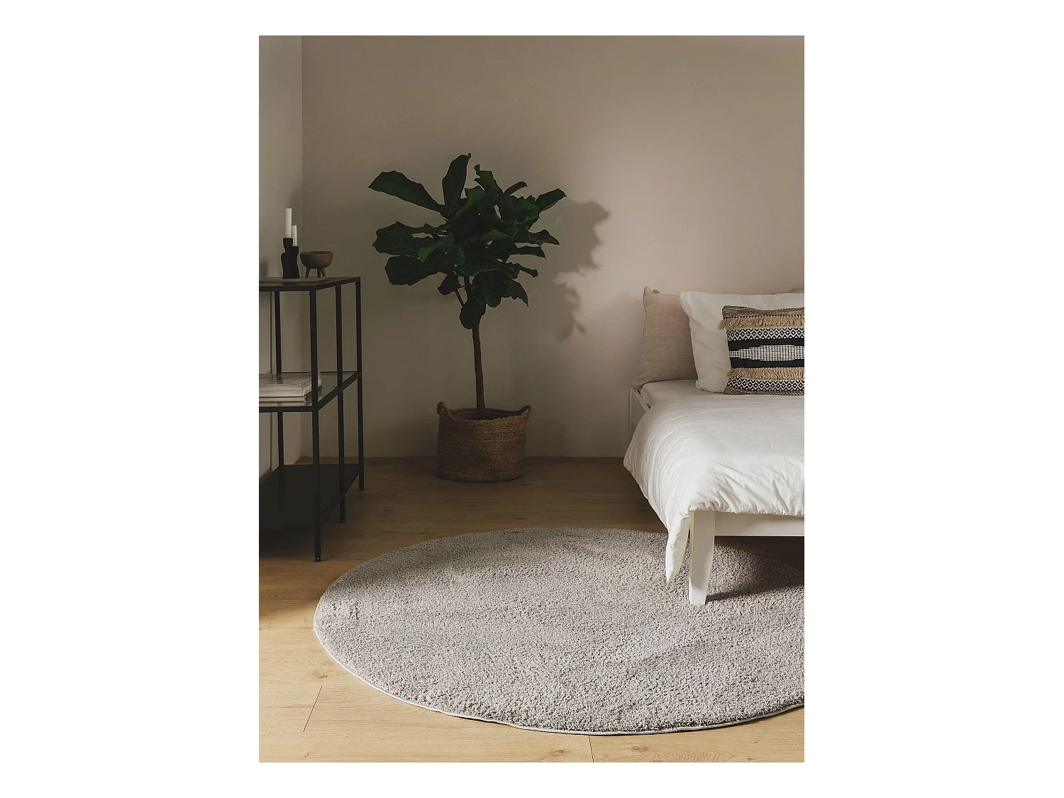 Tapis à poils longs rond Soda Gris ø 200 cm rond