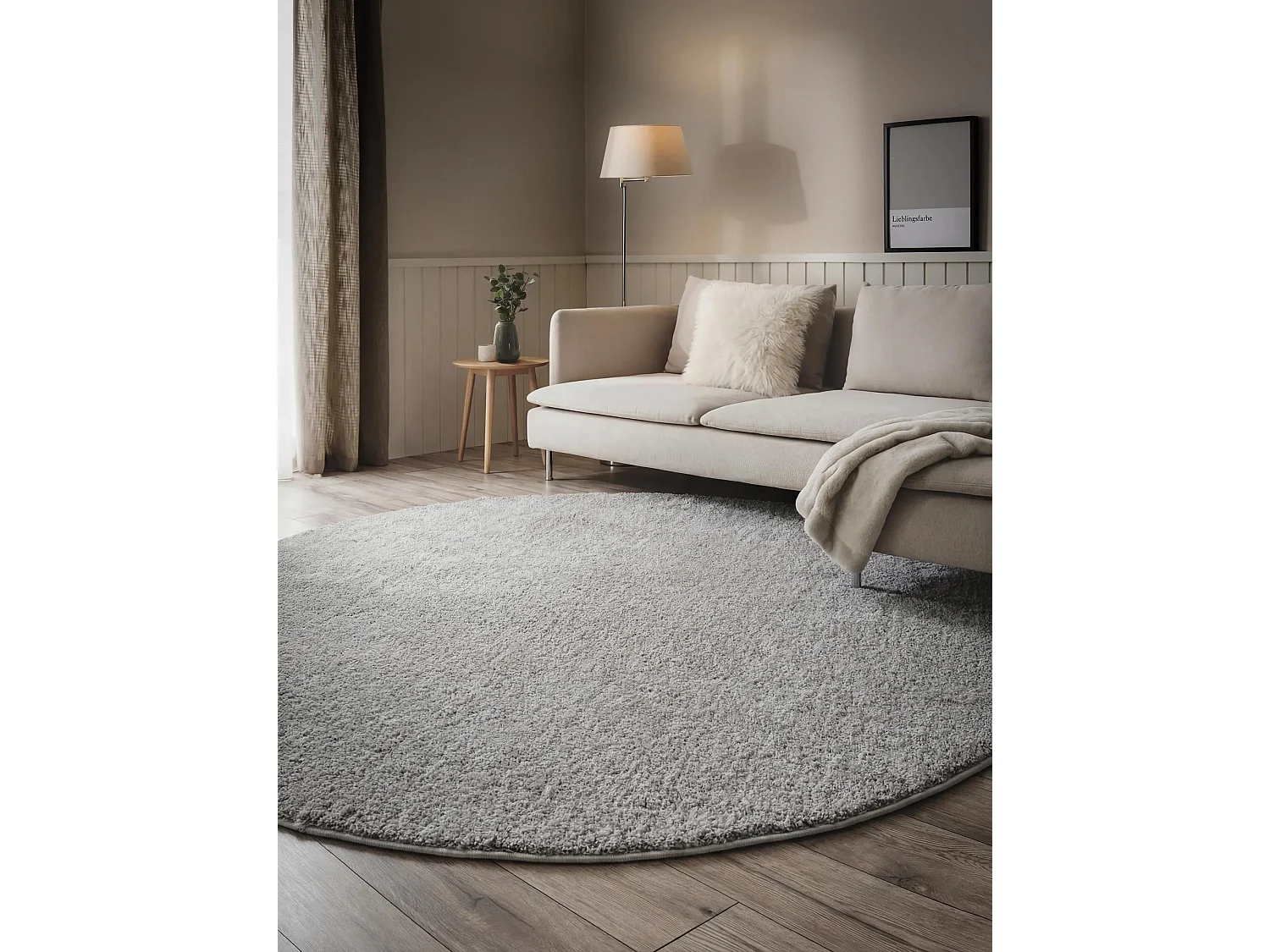 Tapis à poils longs rond Soda Gris ø 200 cm rond