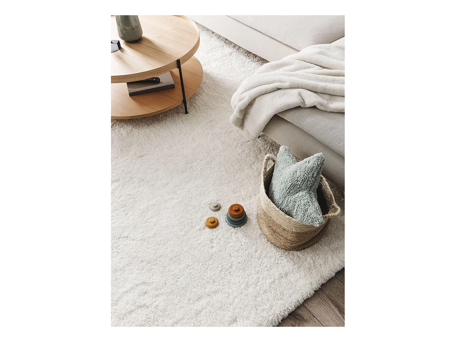 Tapis à poils longs Cloudy Crème 200x300 cm