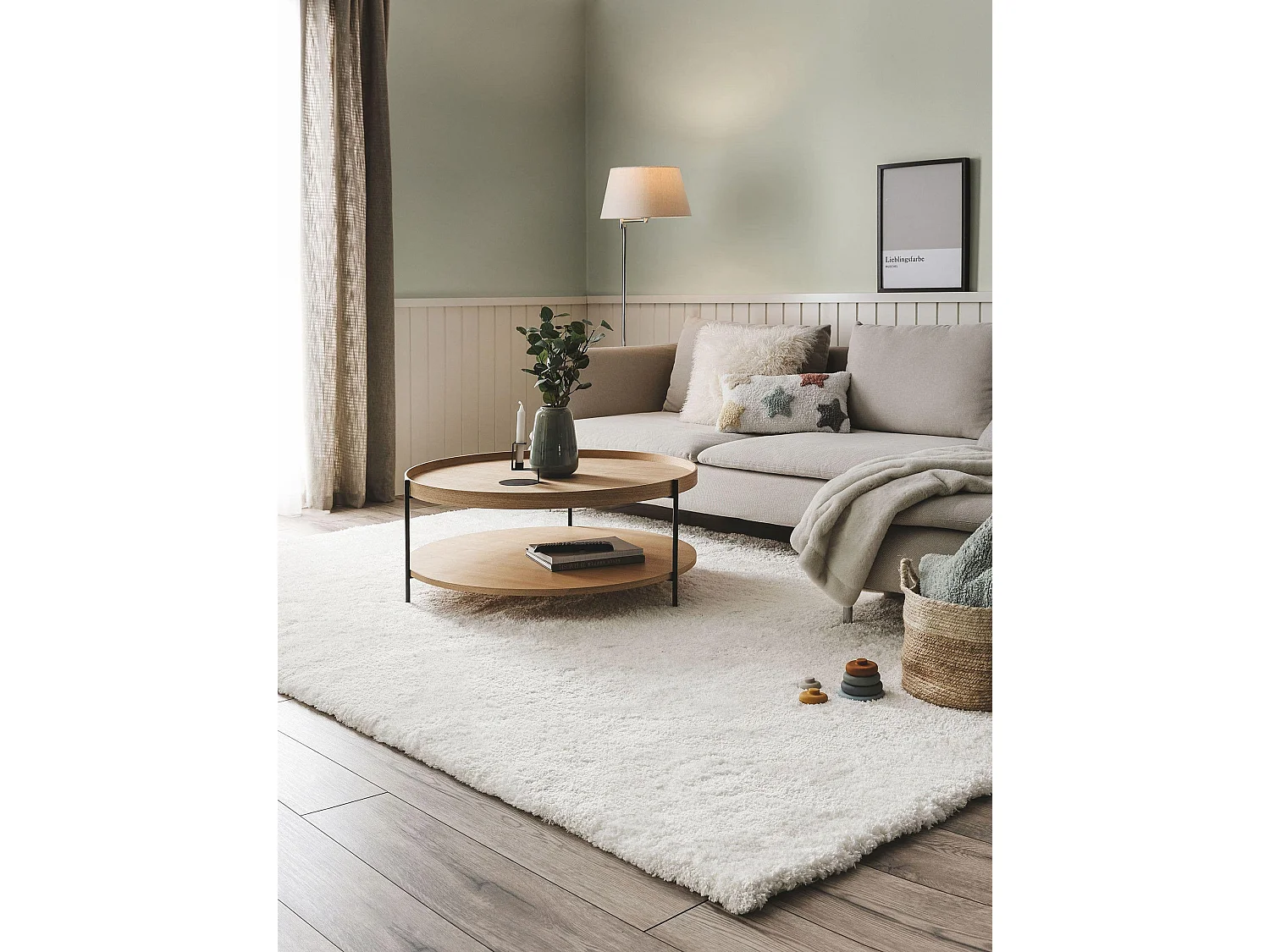 Tapis à poils longs Cloudy Crème 200x300 cm