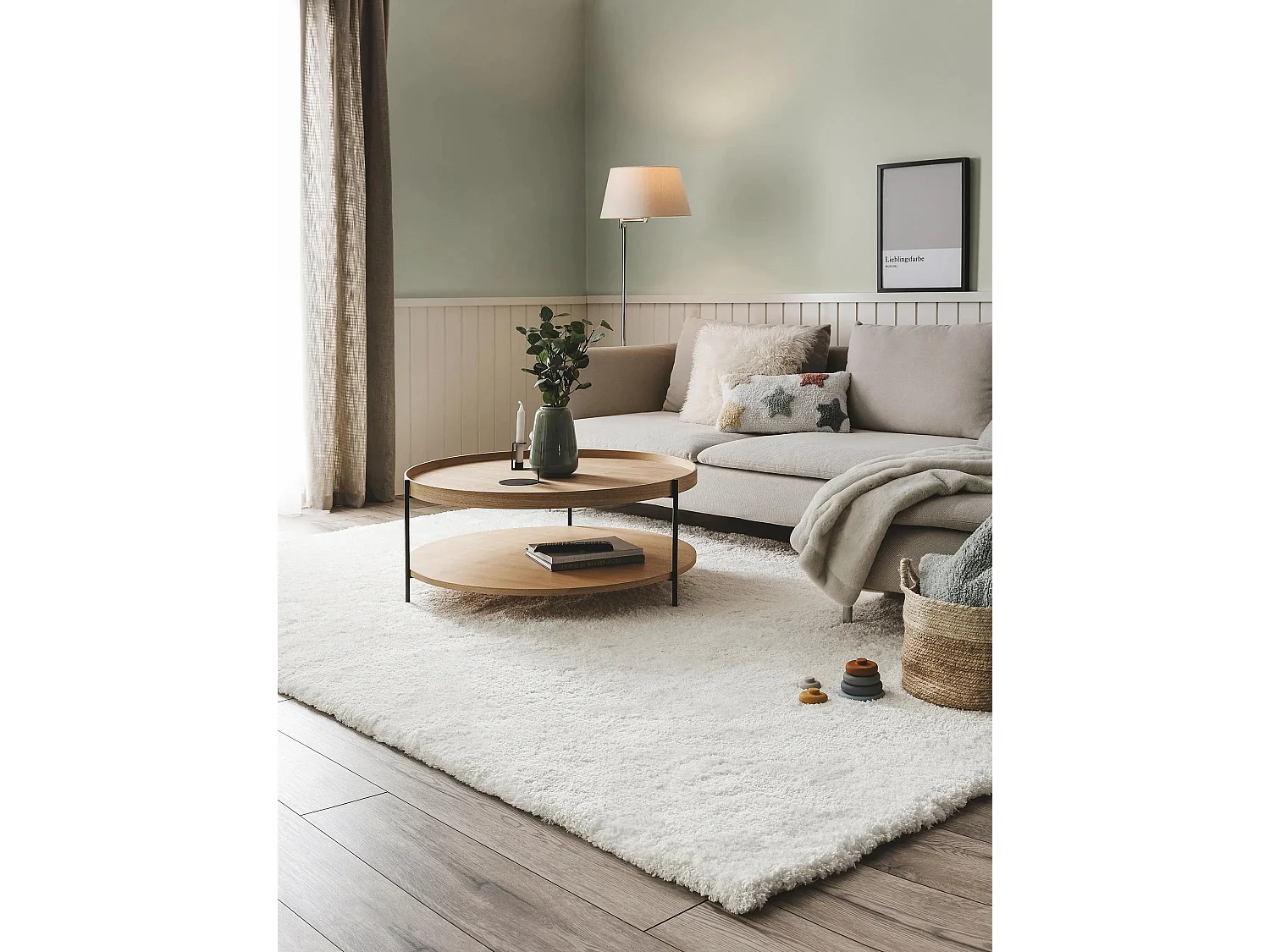 Tapis à poils longs Cloudy Crème 200x300 cm