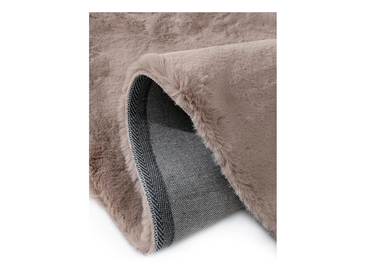 Tapis de fourrure Dave Taupe ø 180 cm rond