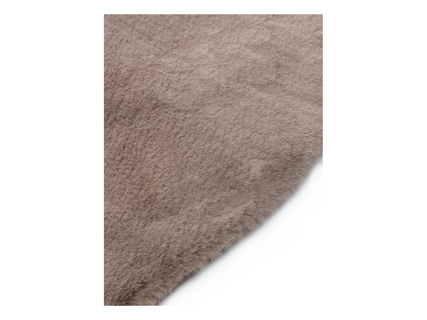 Tapis de fourrure Dave Taupe ø 180 cm rond