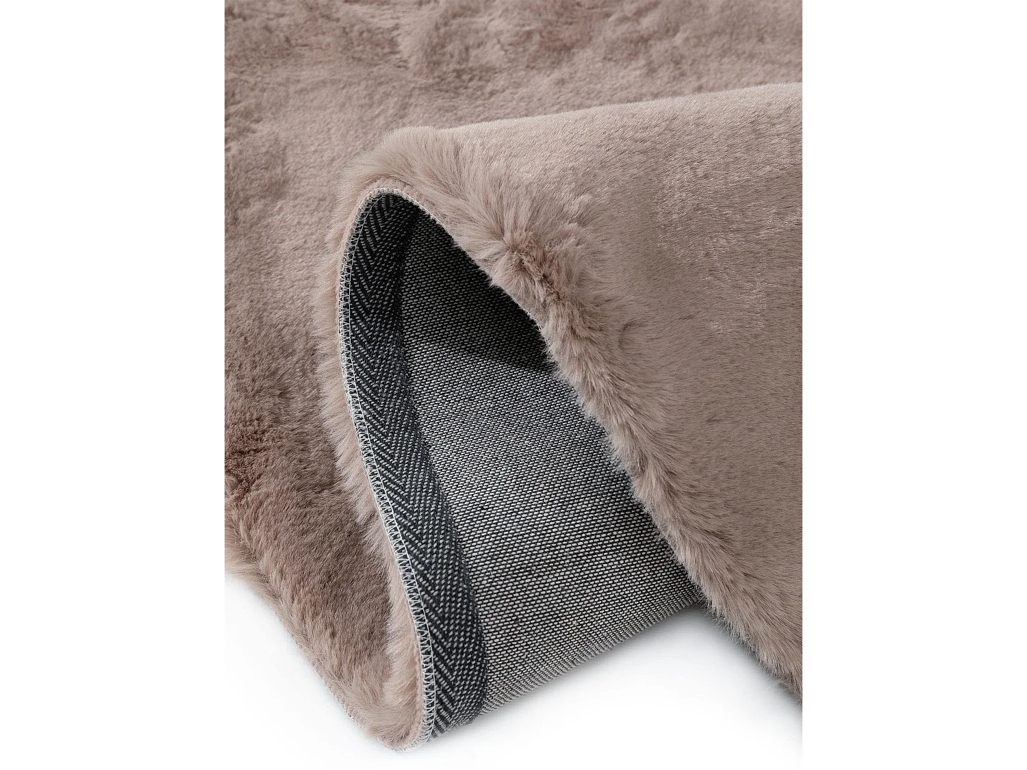 Tapis de fourrure Dave Taupe ø 180 cm rond