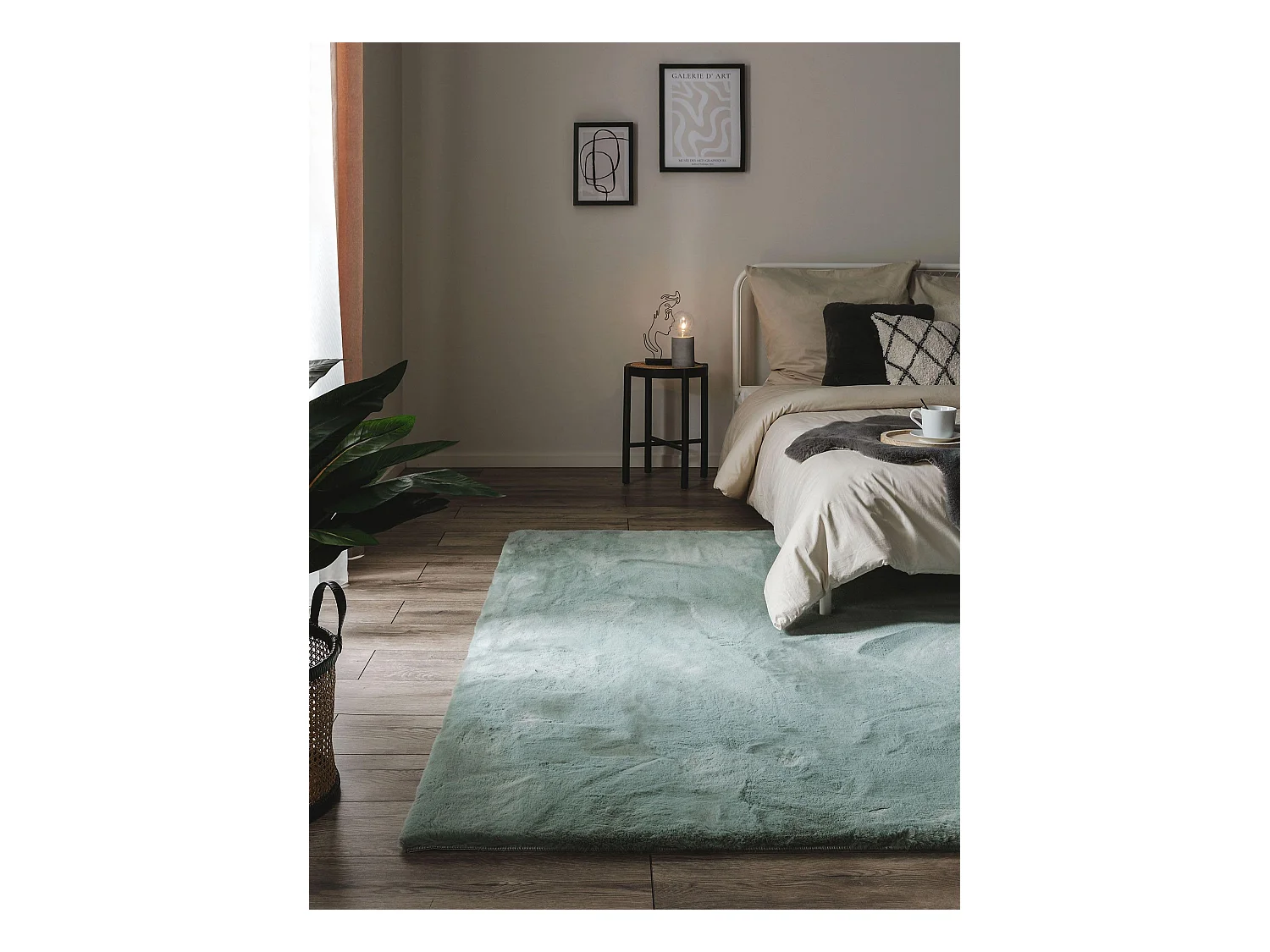 Tapis de fourrure Dave Menthe 160x230 cm