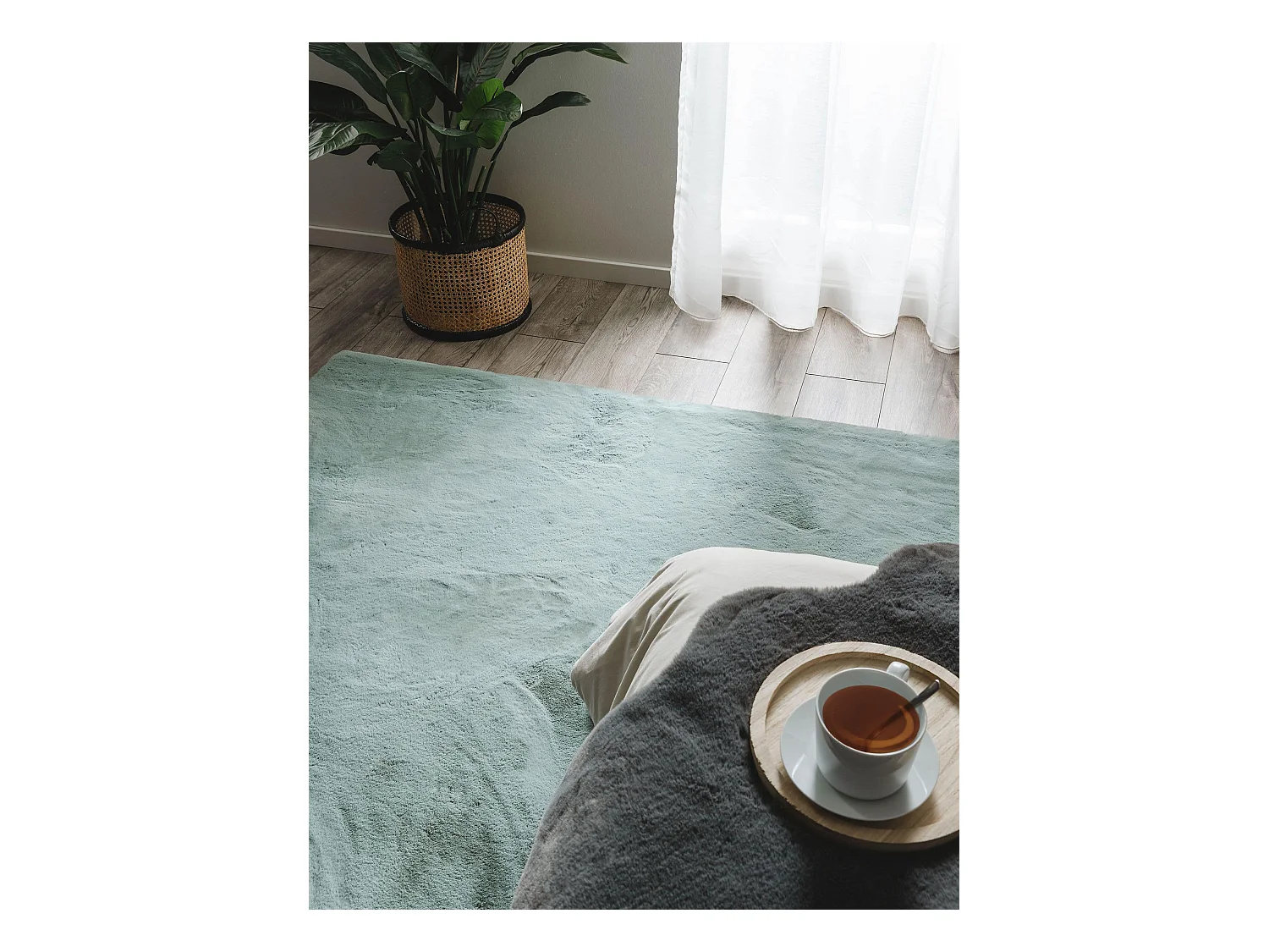 Tapis de fourrure Dave Menthe 160x230 cm