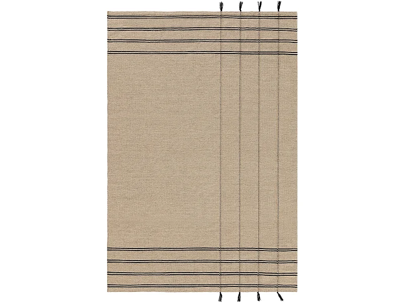 Tapis de laine Kambiz Beige/Noir 200x300 cm