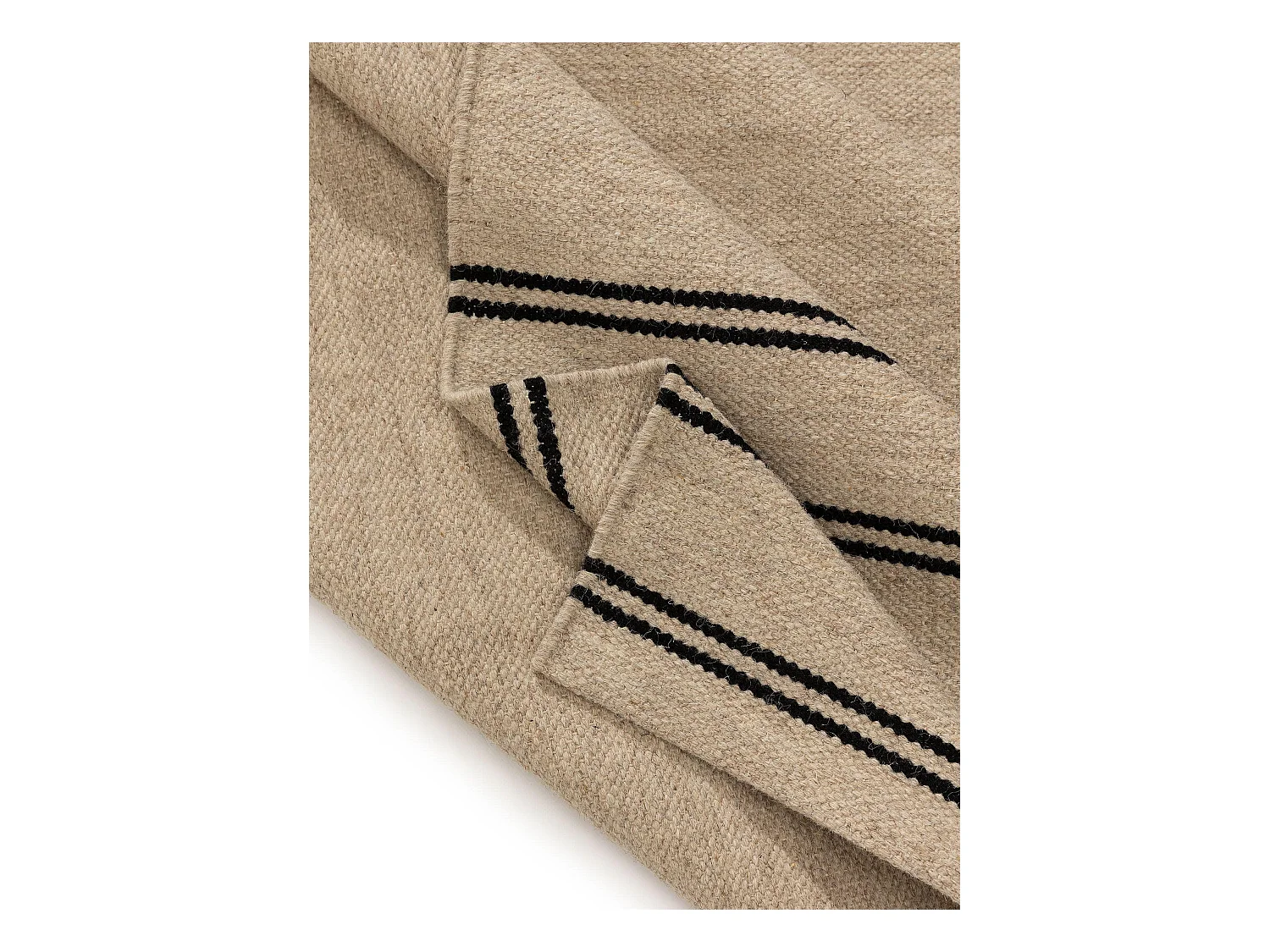 Tapis de laine Kambiz Beige/Noir 200x300 cm