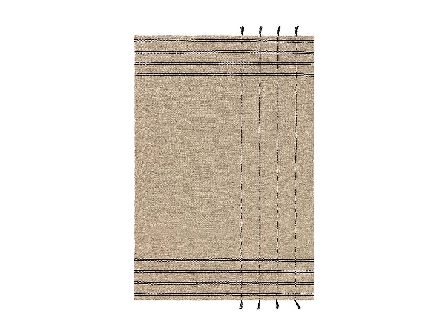 Tapis de laine Kambiz Beige/Noir 200x300 cm