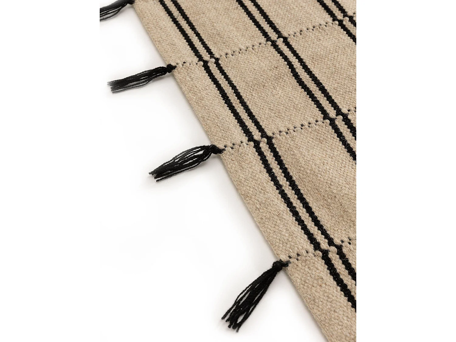 Tapis de laine Kambiz Beige/Noir 200x300 cm