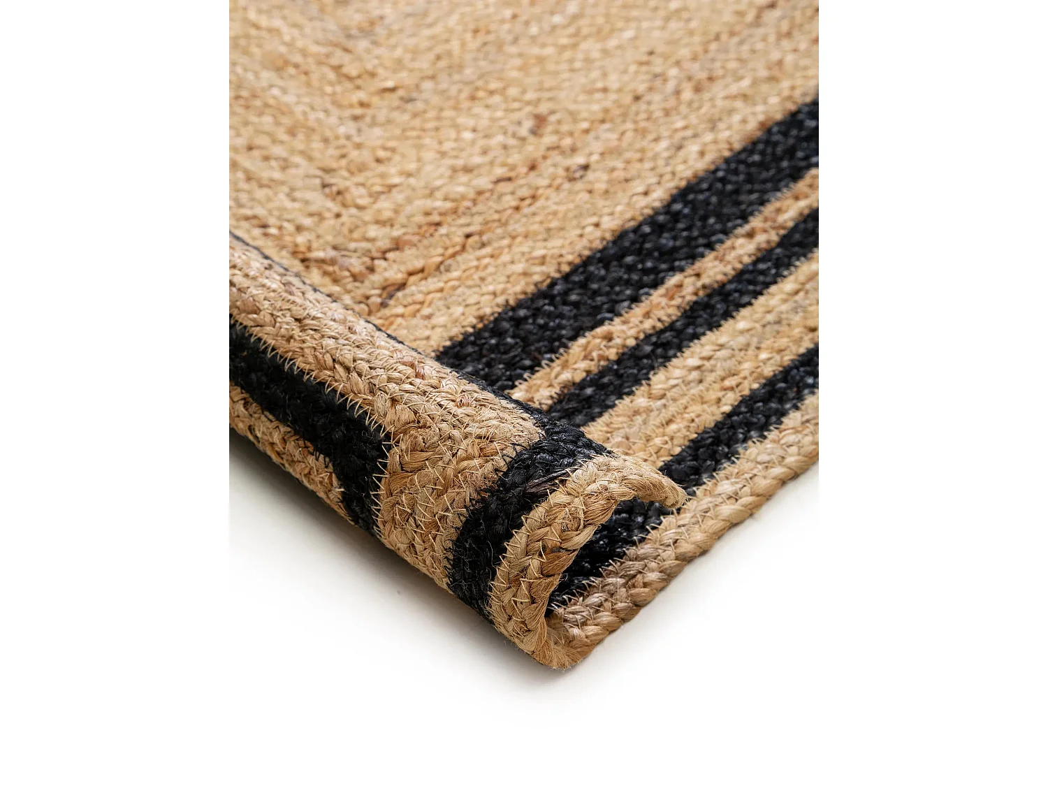 Tapis de jute Jutta Noir 120x170 cm