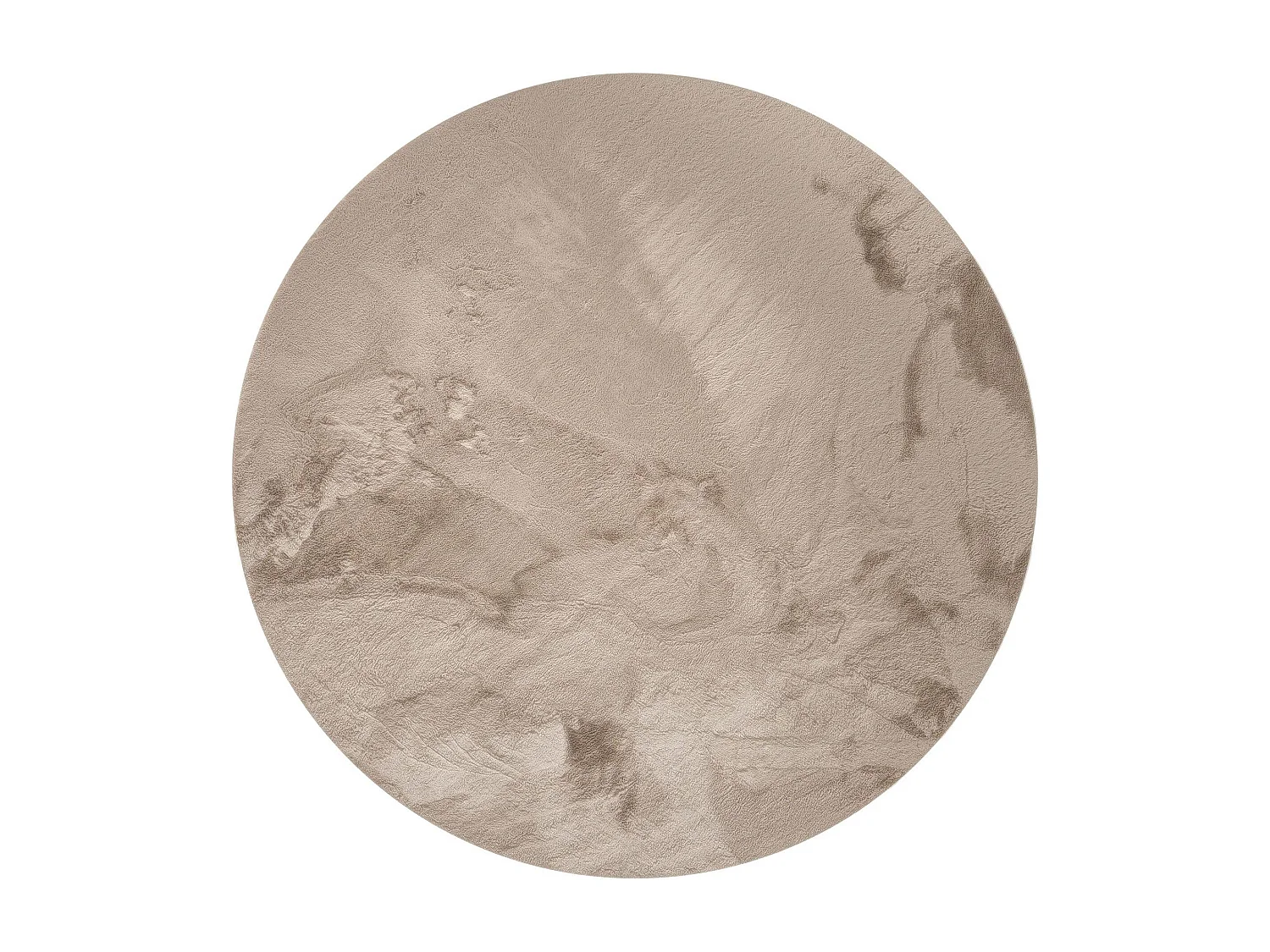 Tapis de fourrure Dave Taupe ø 120 cm rond