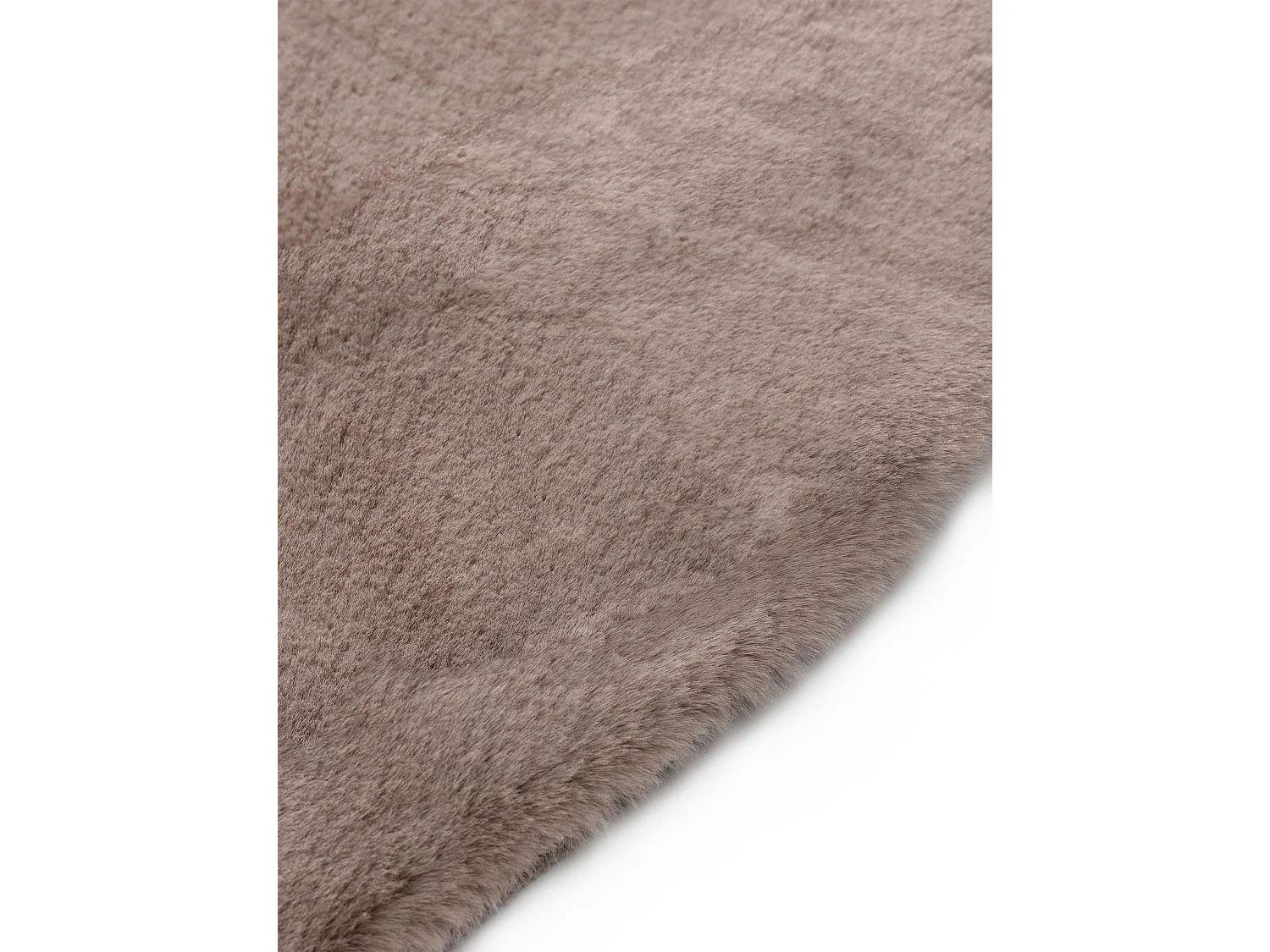 Tapis de fourrure Dave Taupe ø 120 cm rond
