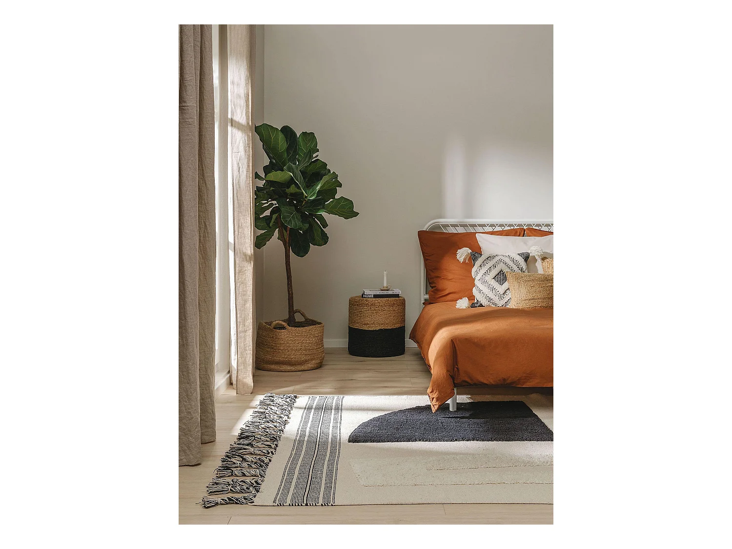 Tapis en coton Gibson Noir & Blanc 200x300 cm