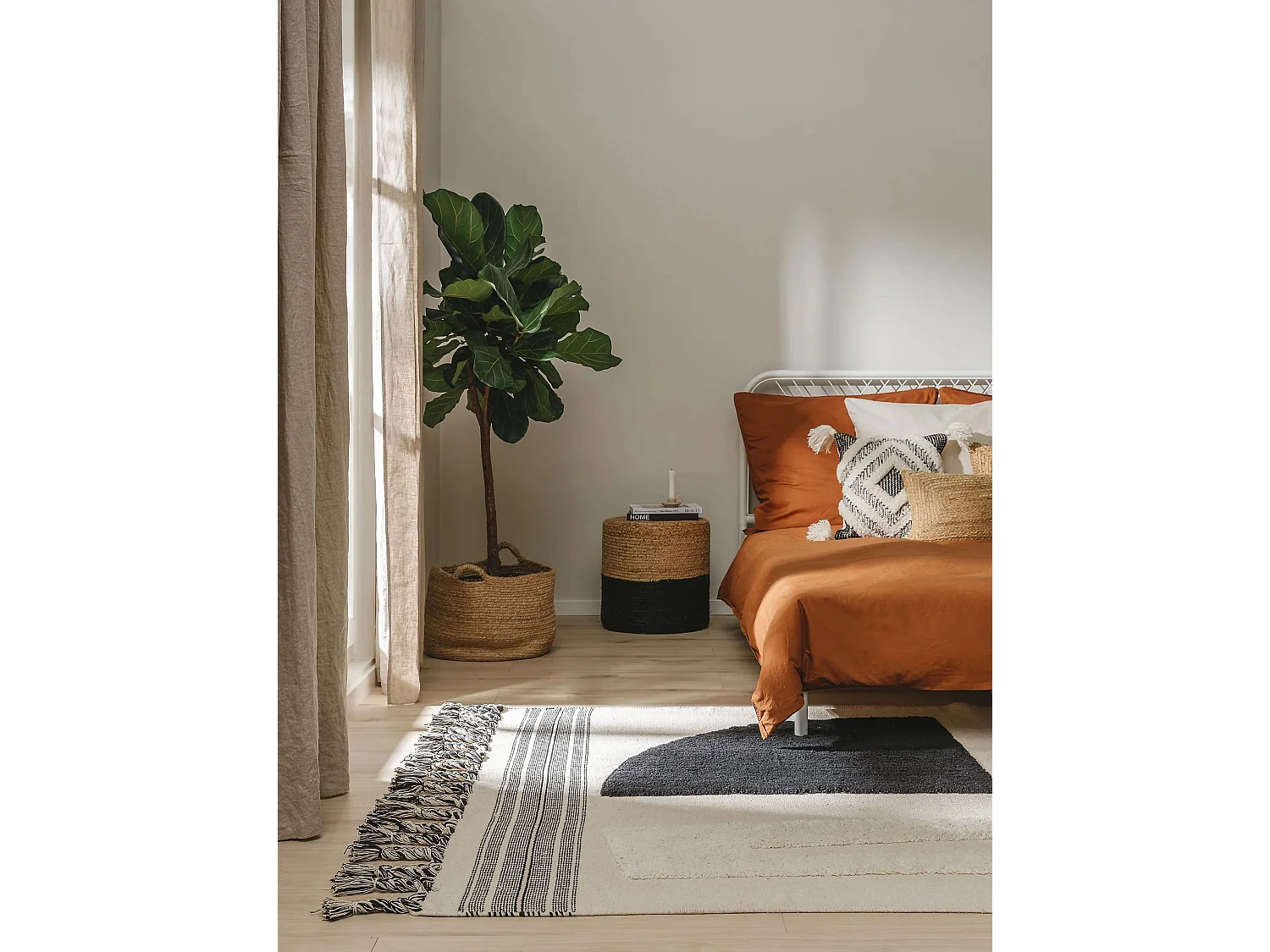 Tapis en coton Gibson Noir & Blanc 200x300 cm