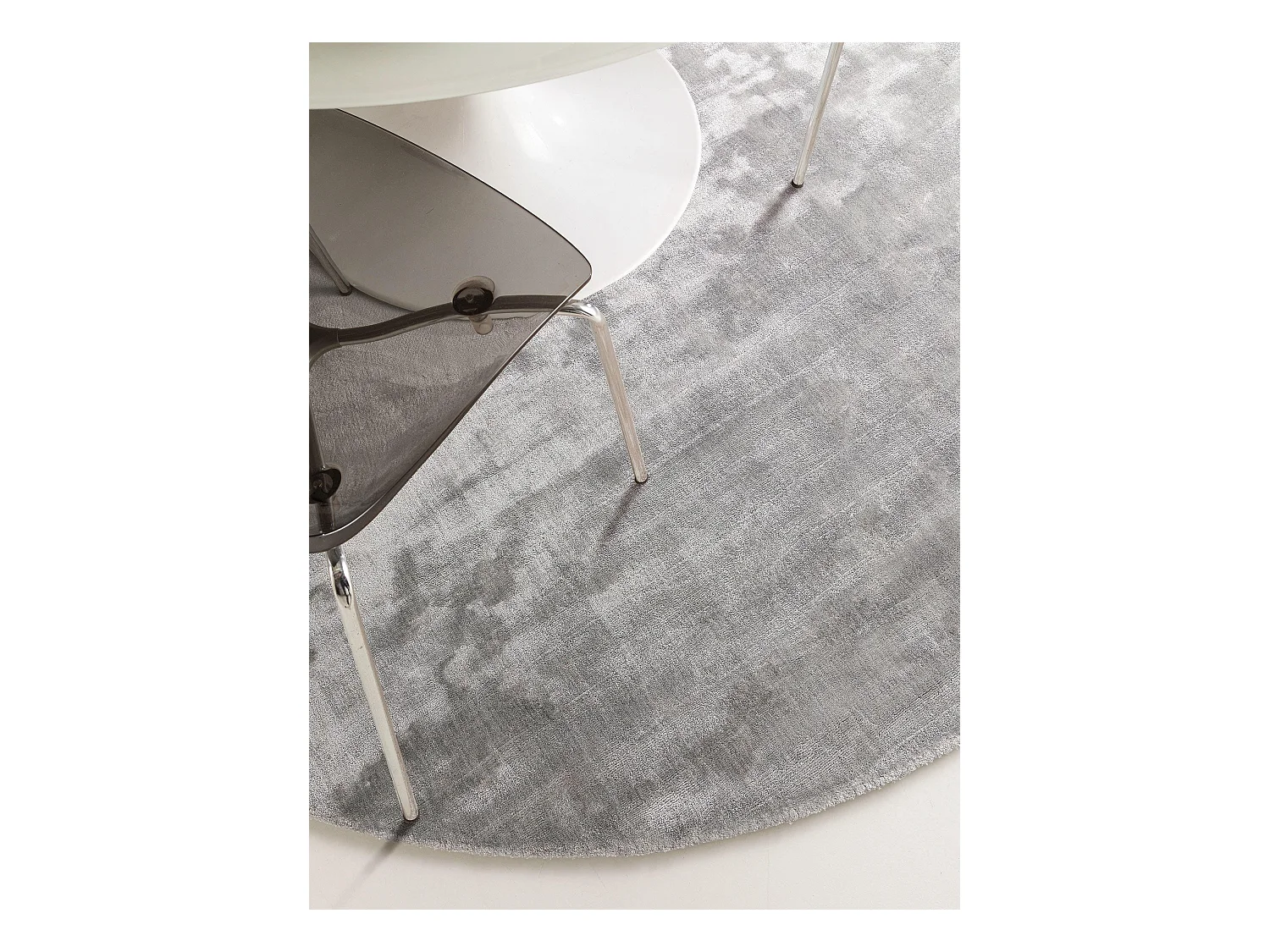 Tapis en viscose Rond Nela Gris ø 120 cm rond