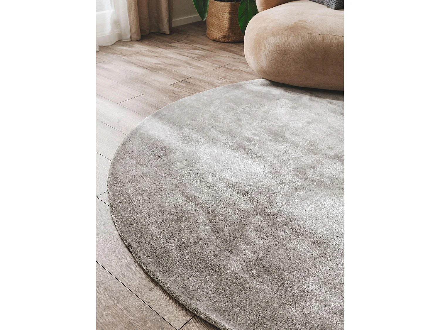 Tapis en viscose Rond Nela Gris ø 120 cm rond