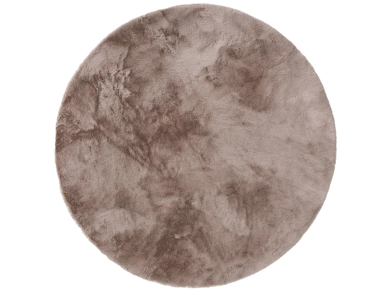 Tapis de fourrure Dave Taupe ø 80 cm rond