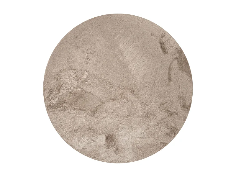Tapis de fourrure Dave Taupe ø 80 cm rond