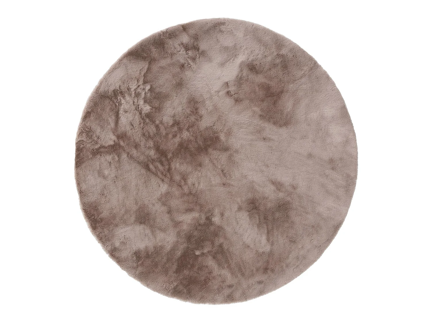 Tapis de fourrure Dave Taupe ø 80 cm rond