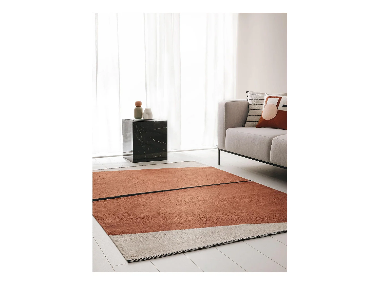Tapis en coton Lenny Terracotta 60x100 cm