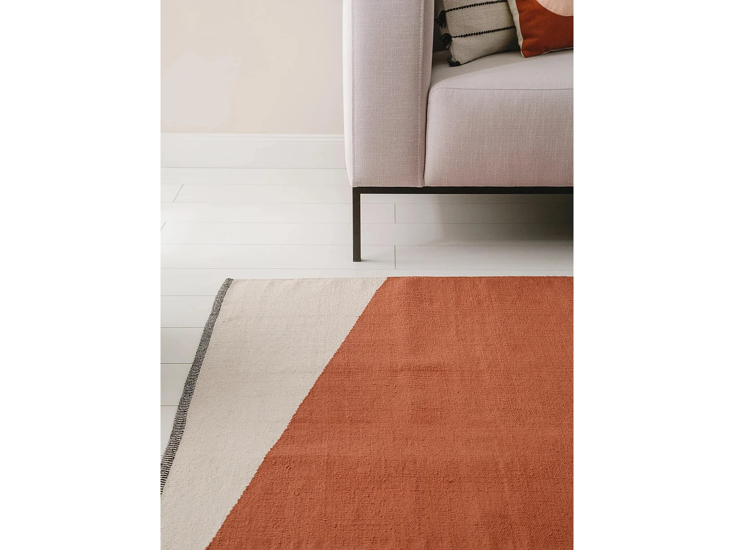 Tapis en coton Lenny Terracotta 60x100 cm