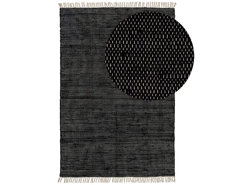 Tapis fabriqué à partir de matériaux recyclés Tom Noir 80x150 cm