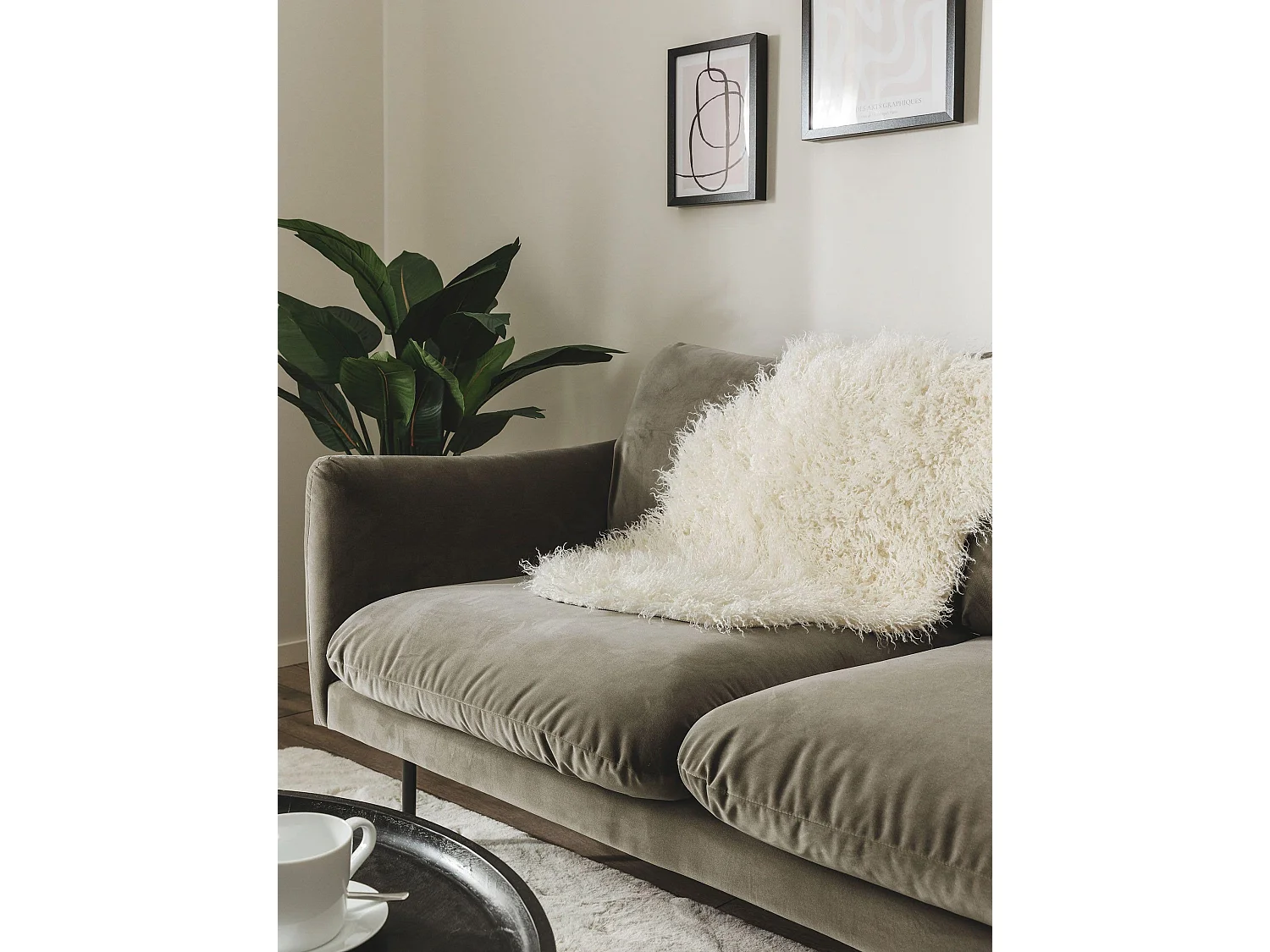 Fausse Fourrure Oscar Crème 60x90 cm